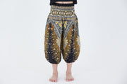 Kids Peacock Feathers Harem Pants in Black