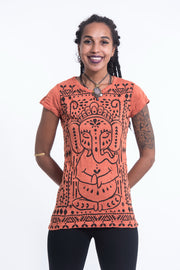 Womens Shanti Ganesh T-Shirt in Orange
