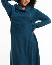 Hooded Pixie Sweater Dress in Blue