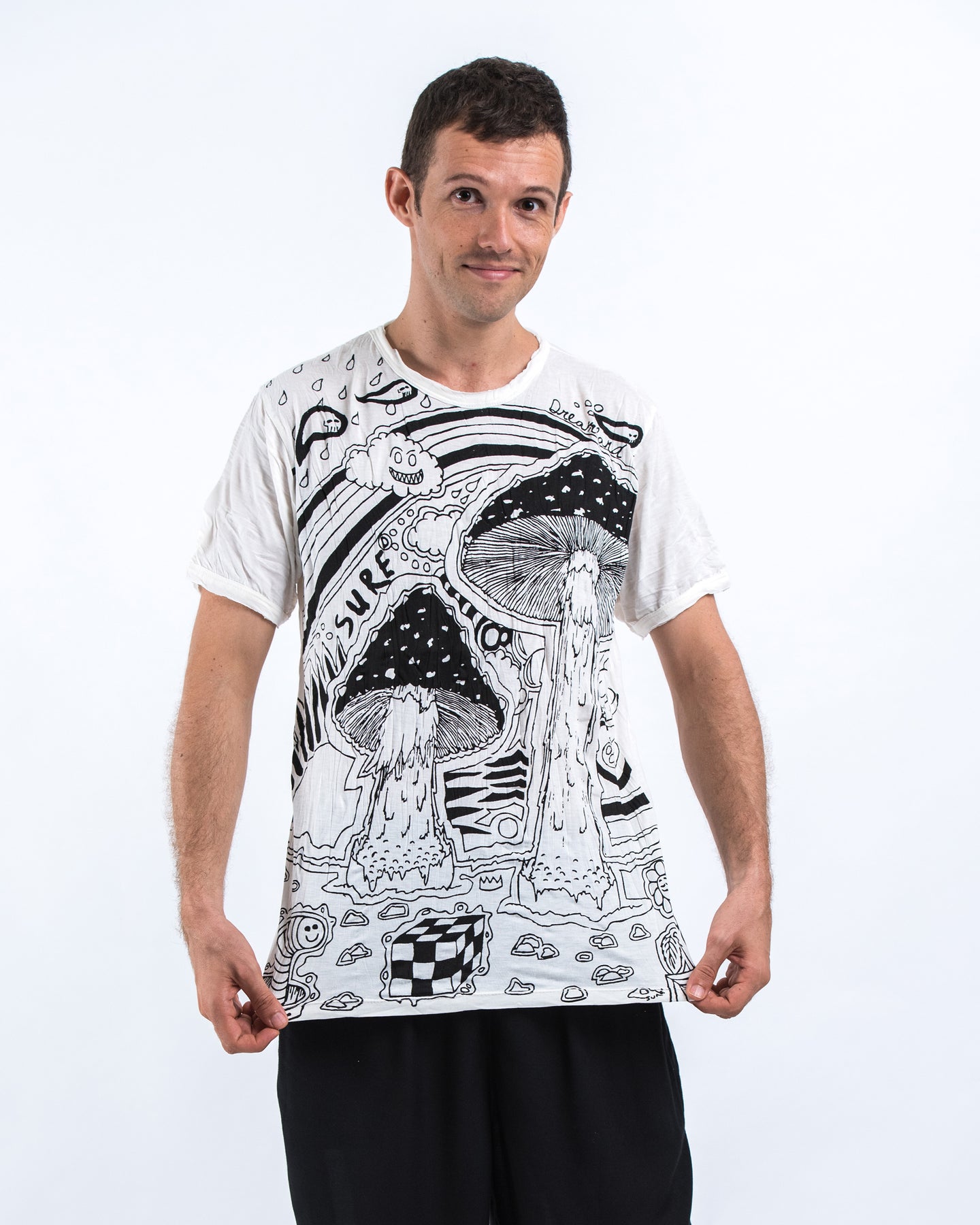 Sure Design Mens Magic Mushroom T-Shirt in White