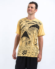 Mens Magic Mushroom T-Shirt in Yellow
