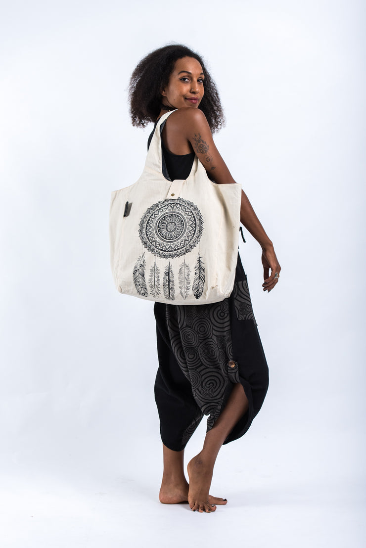 Dreamcatcher Reversible Cotton Tote Bag in Natural