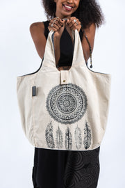 Dreamcatcher Reversible Cotton Tote Bag in Natural