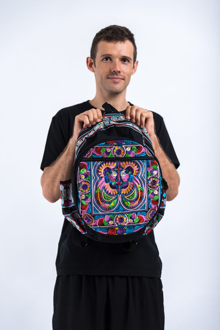 Hmong Hill Tribe Embroidered Peacock Backpack in Multi