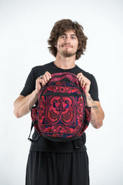 Hmong Hill Tribe Embroidered Peacock Backpack in Pink