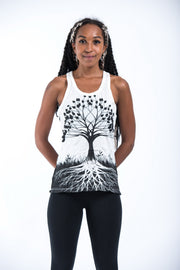 Womens Tree of Life Tank Top in White