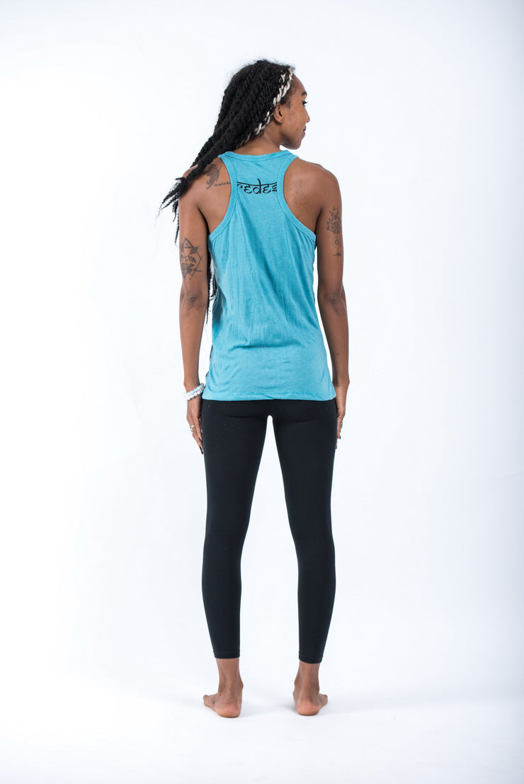 Womens Infinitee Yoga Stamp Tank Top in Turquoise