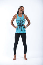 Womens Octopus Tank Top in Turquoise