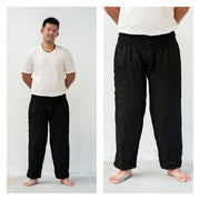 Unisex Solid Color Harem Pants in Black