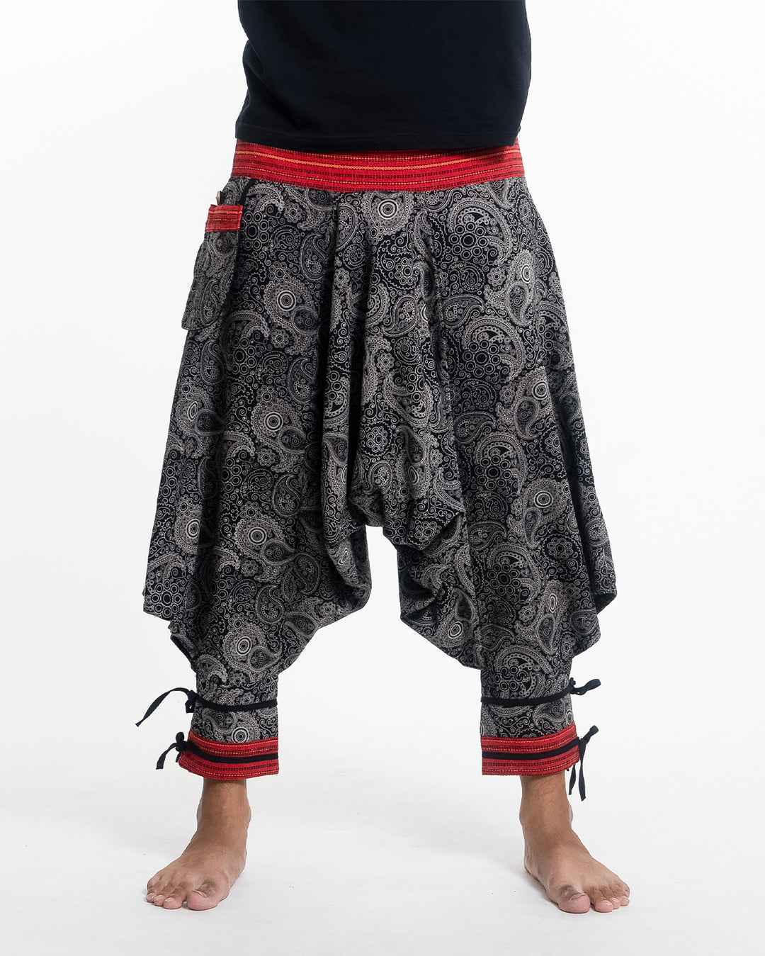 Sure Design Unisex Paisley Thai Hill Tribe Fabric Harem Pants with