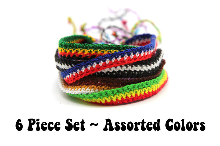 Assorted 6 Piece Set Woven Friendship Bracelets