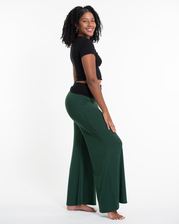 Solid Color Spandex Wide Leg Palazzo Pants in Green – Sure Design