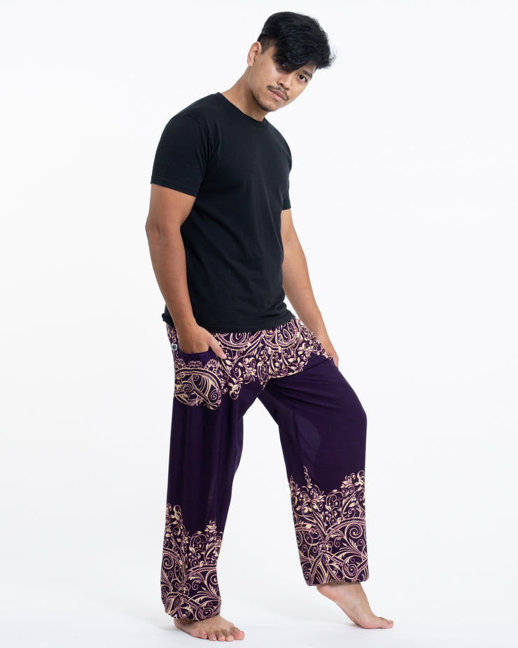 Unisex Vines Harem Pants in Purple