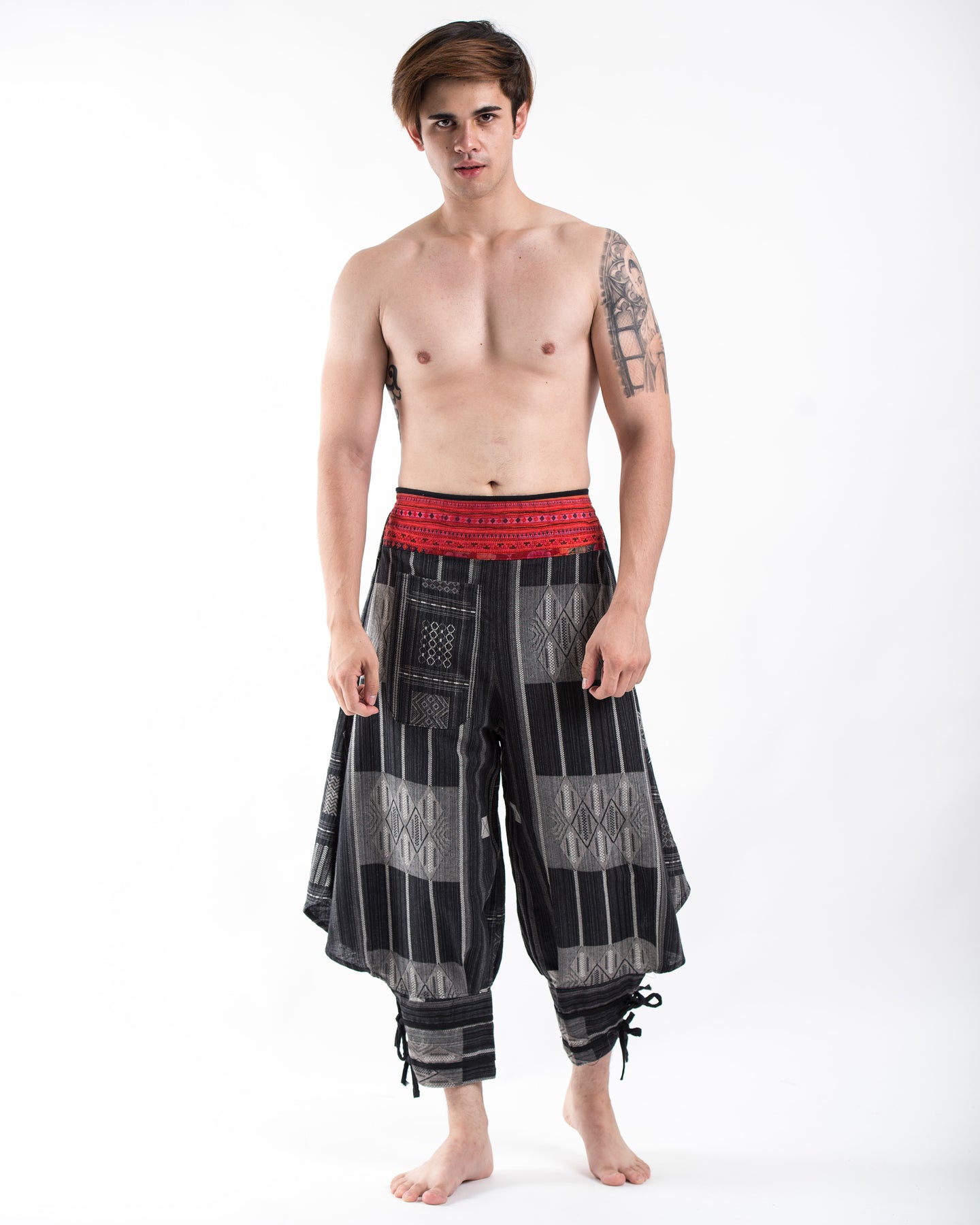 Sure Design Thai Hill Tribe Fabric Harem Pants with Ankle Straps in ...
