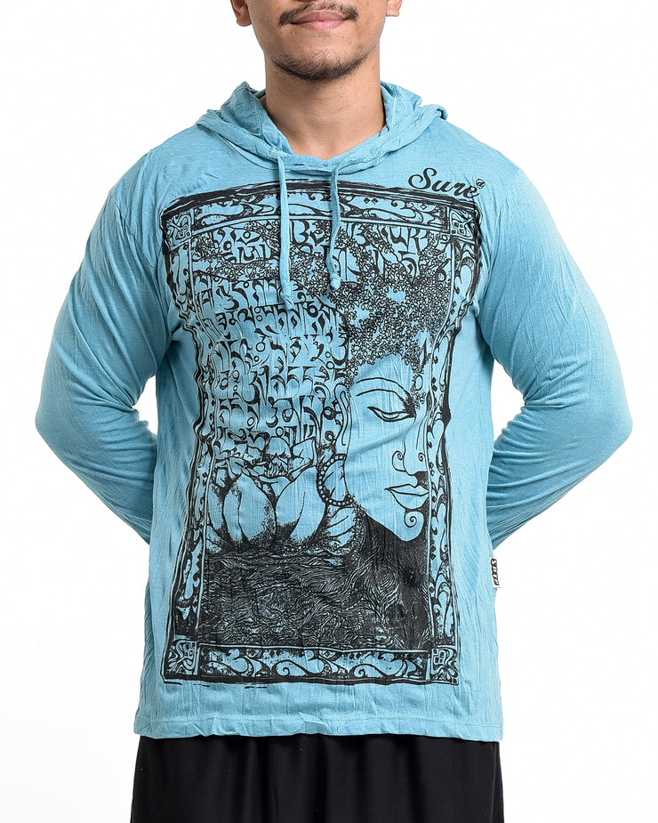 Unisex Sanskrit Buddha Hoodie in Turquoise