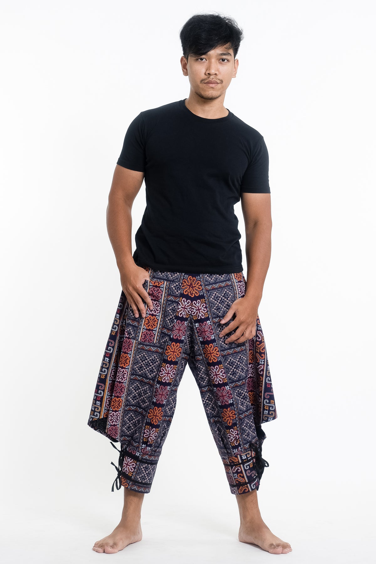 Sure Design Clovers Thai Hill Tribe Fabric Unisex Harem Pants with ...
