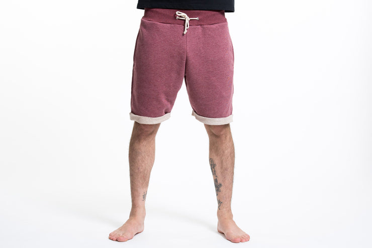 Unisex Terry Shorts with Aztec Pockets in Red