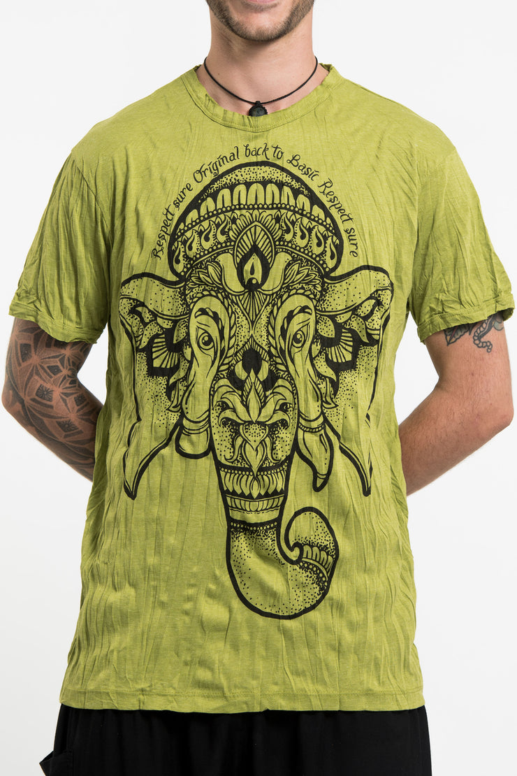 Mens Lotus Ganesh T-Shirt in Lime