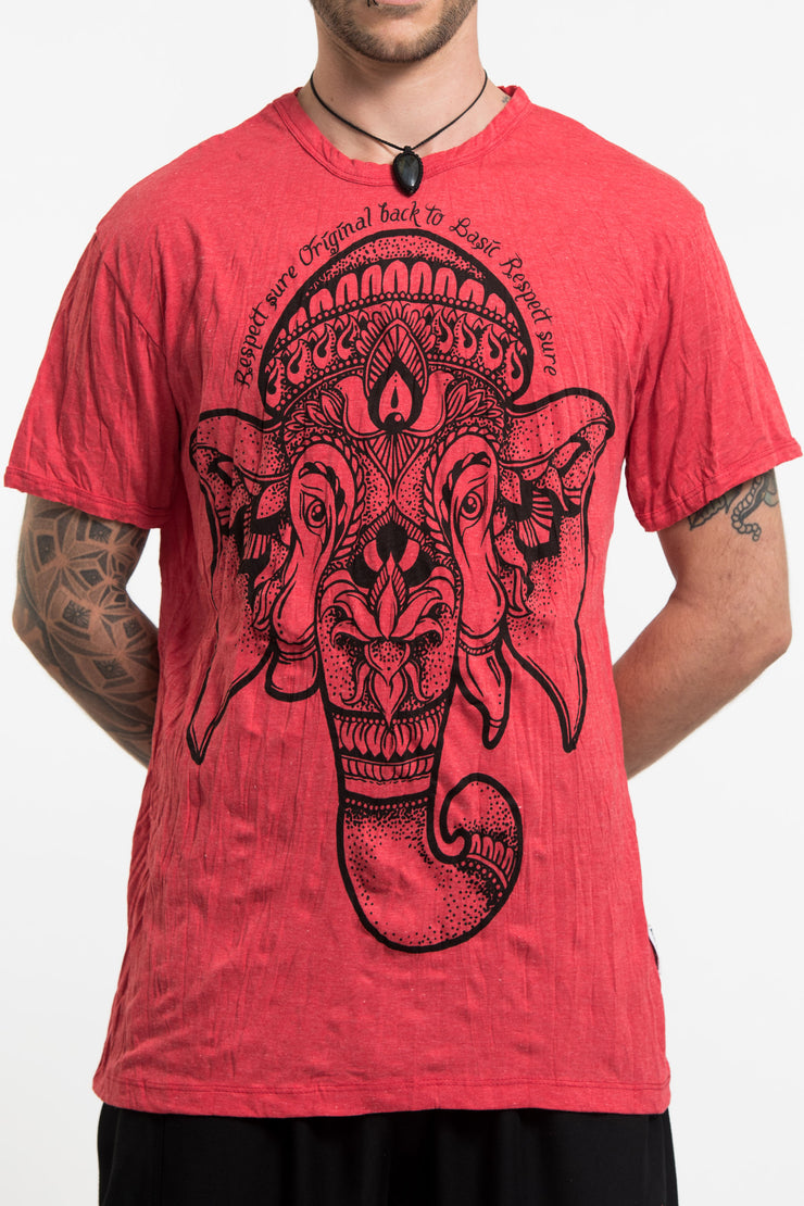 Mens Lotus Ganesh T-Shirt in Red