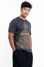 Mens Harmony T-Shirt in Gold on Black
