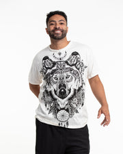 Mens Wolf T-Shirt in White