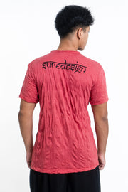 Mens Om Buddha Face T-Shirt in Red