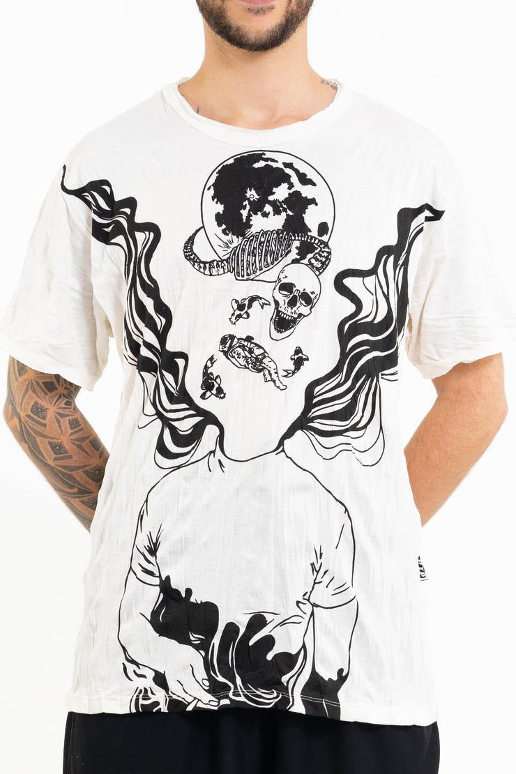 Mens Space Man T-Shirt in White