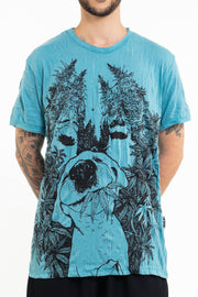 Mens Happy Dog T-Shirt in Turquoise
