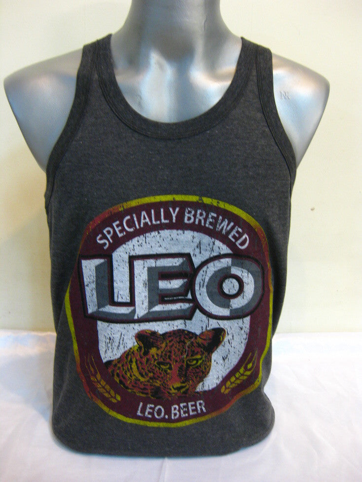 Vintage Style Leo Beer Tank Top in Black