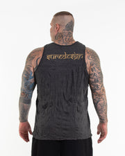 Plus Size Mens Tree of Life Tank Top in Gold on Black