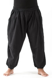 Plus Size Unisex Genie Cotton Harem Pants in Black