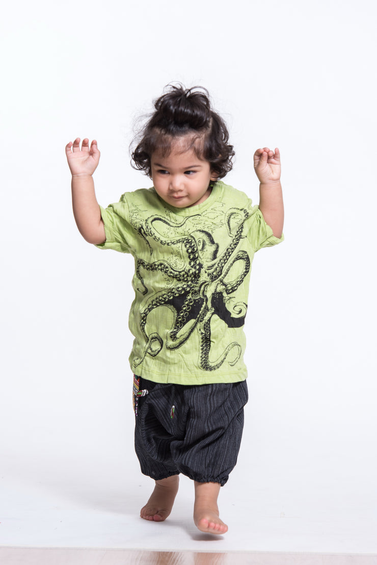 Kids Octopus T-Shirt in Lime