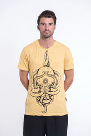 Mens Octopus Mandala T-Shirt in Yellow
