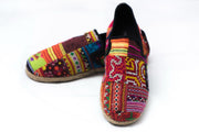 Hmong Patchwork Embroidered Slip On Shoes