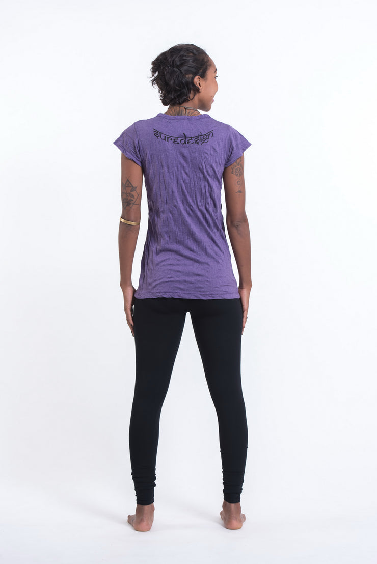 Womens See No Evil Buddha T-Shirt in Purple