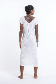 Womens Dreamcatcher V Neck Long Dress in White
