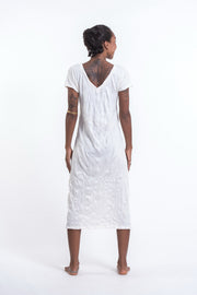 Womens Infinitee Om V Neck Long Dress in White