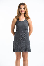 Womens Solid Color Tank Dress in Black