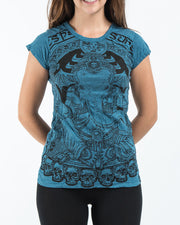 Womens Batman Ganesh T-Shirt in Denim Blue