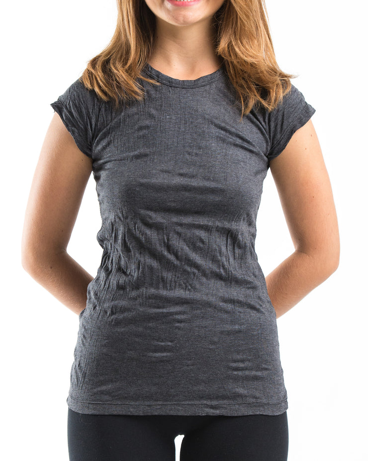 Womens Solid Color T-Shirt in Black