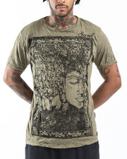 Mens Sanskrit Buddha T-Shirt in Green