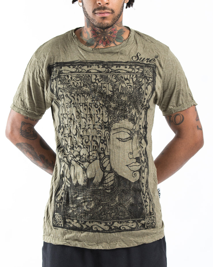 Mens Sanskrit Buddha T-Shirt in Green