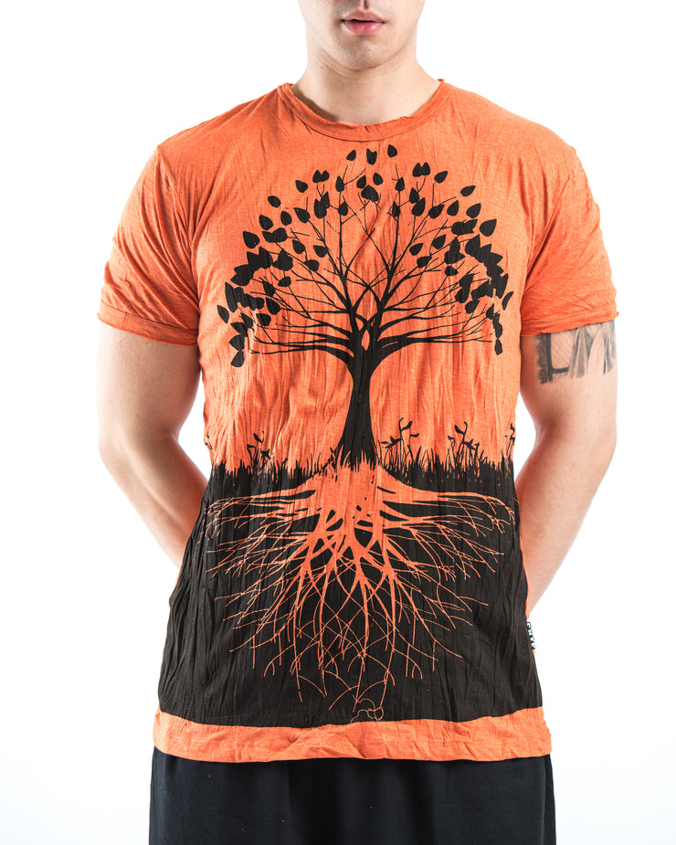 Mens Tree of Life  T-Shirt in Orange