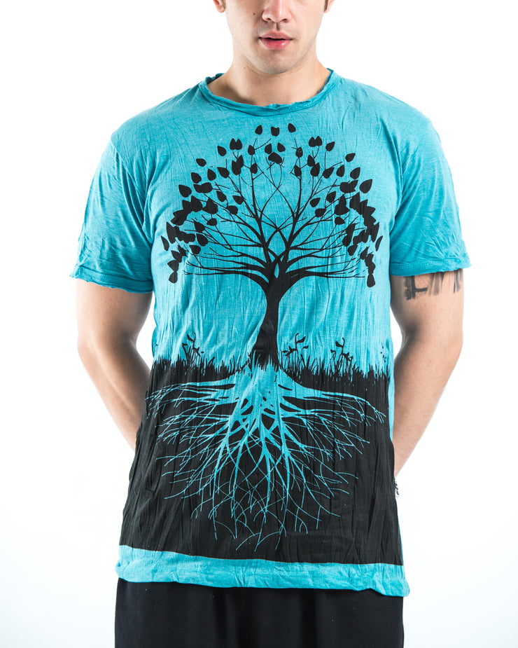 Mens Tree of Life T-Shirt in Turquoise
