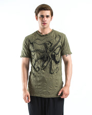 Mens Octopus T-Shirt in Green