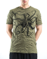 Mens Octopus T-Shirt in Green