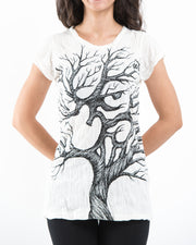 Womens Om Tree T-Shirt in White