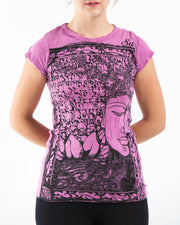 Womens Sanskrit Buddha T-Shirt in Pink