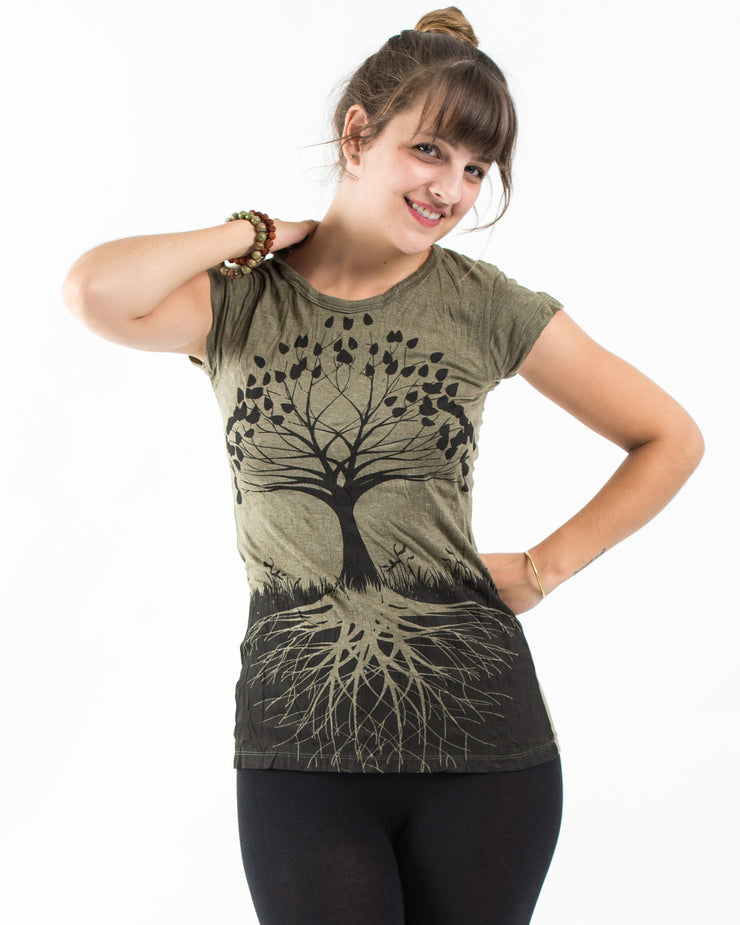 Womens Tree of Life T-Shirt in Green