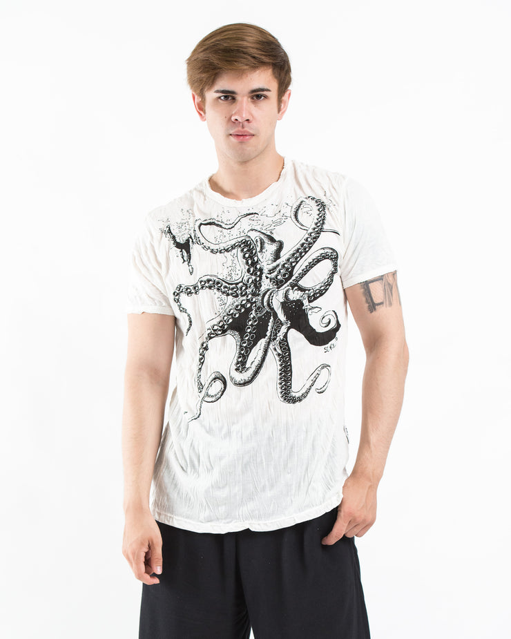 Mens Octopus T-Shirt in White